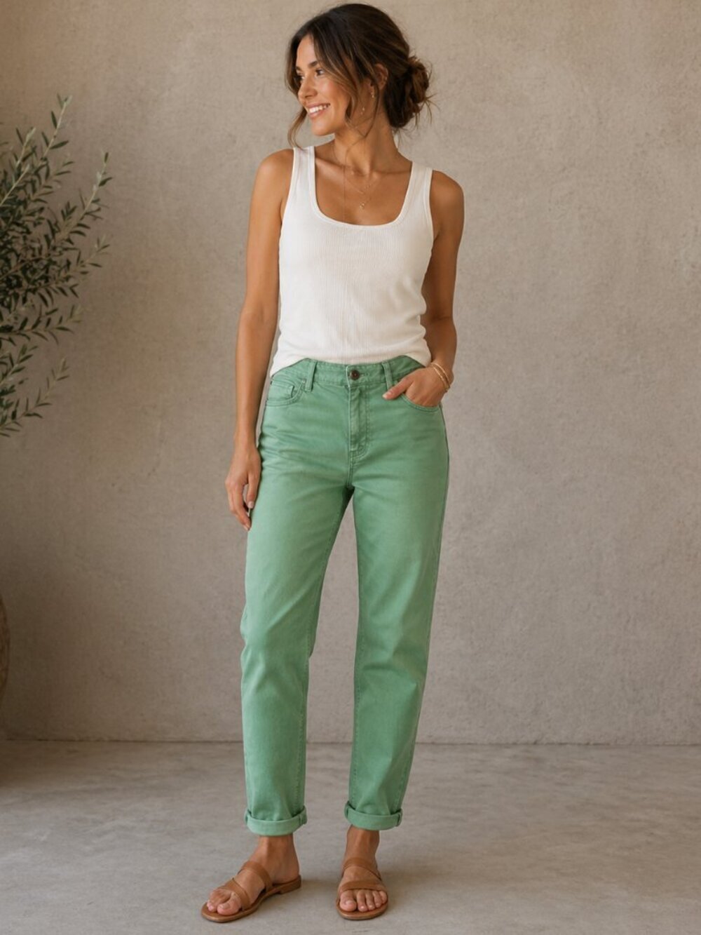 Tommy Hilfiger Womens 14 Mint Green Skinny Ankle Zip Crop Jeans Casual Pants